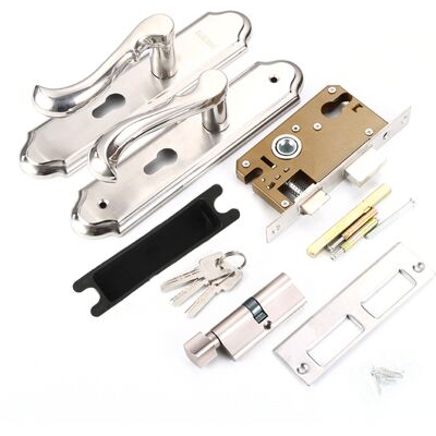 STUNACY Stainless Steel Handle Door Lock Mechanical Magnetic Security Entry Lever Lock For Bedroom Hotel Balcony STUNACY Stainless Steel Handle Door Lock Mechanical Magnetic Security Entry Lever Lock For Bedroom Hotel Balcony