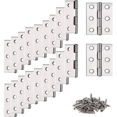 OEM Stainless Steel Hinge, 20 Pcs Small Hinge, (with 120pcs M4 16mm Screws) Hinge, Flat Hinge, Hinge For Home Furniture Hardware Cabinet OEM Stainless Steel Hinge, 20 Pcs Small Hinge, (with 120pcs M4 16mm Screws) Hinge, Flat Hinge, Hinge For Home Furniture Hardware Cabinet