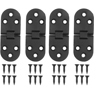 STUNACY 4 Set Round Edge Hinge 180 Degree Painted Black Zinc Alloy Cabinet Hardware For Door With Screw STUNACY 4 Set Round Edge Hinge 180 Degree Painted Black Zinc Alloy Cabinet Hardware For Door With Screw