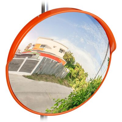 45 cm Traffic Mirror, Professional, Weatherproof, Shatterproof, In- and Outdoors, Holder Included, Red - Relaxdays 45 cm Traffic Mirror, Professional, Weatherproof, Shatterproof, In- and Outdoors, Holder Included, Red - Relaxdays