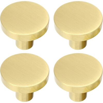 ANPVIZ Round Cabinet Handle, Brushed Brass Drawer Knob, Drawer Pull with Screws, for Cabinet, Wardrobe, Drawer, Cupboard, 32 mm x 25 mm ANPVIZ Round Cabinet Handle, Brushed Brass Drawer Knob, Drawer Pull with Screws, for Cabinet, Wardrobe, Drawer, Cupboard, 32 mm x 25 mm