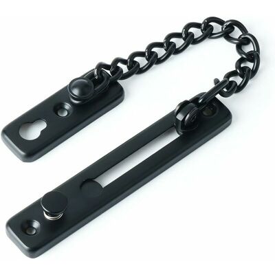 HOOPZI Security Door Chain Narrow Door Limiter Spring Anti-Theft Door Lock with Screw for Internal Home Door, Matte Black Stainless Steel Finish HOOPZI Security Door Chain Narrow Door Limiter Spring Anti-Theft Door Lock with Screw for Internal Home Door, Matte Black Stainless Steel Finish