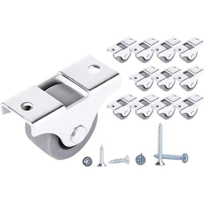 WOIYIC Set of 12 small 25mm rubber casters for furniture, non-swivel, plastic-free, for appliances and equipment WOIYIC Set of 12 small 25mm rubber casters for furniture, non-swivel, plastic-free, for appliances and equipment