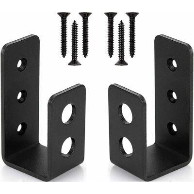 SNQ Set of 2 heavy-duty steel door brackets for 2 x 4 doors, U-shaped security bar SNQ Set of 2 heavy-duty steel door brackets for 2 x 4 doors, U-shaped security bar