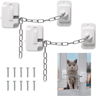 TORMATOR Set of 2 window locks with screws, window restrictors for child and pet safety, adjustable window lock for doors and sliding windows TORMATOR Set of 2 window locks with screws, window restrictors for child and pet safety, adjustable window lock for doors and sliding windows