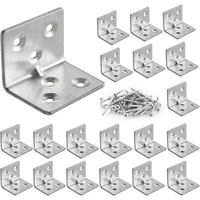 Odipie - Set of 20 angle connectors, stainless steel 30 x 30 x 38 mm, corner brackets, 90 degrees, mounting holes, furniture connectors for tables, Odipie - Set of 20 angle connectors, stainless steel 30 x 30 x 38 mm, corner brackets, 90 degrees, mounting holes, furniture connectors for tables,