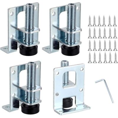 TEHTUY Set of 4 adjustable L-shaped furniture leveling feet, furniture mounting brackets, metal furniture leveling table legs for workbench, cabinet, TEHTUY Set of 4 adjustable L-shaped furniture leveling feet, furniture mounting brackets, metal furniture leveling table legs for workbench, cabinet,