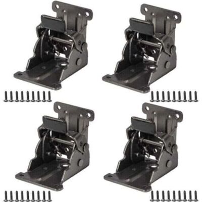 MCBOSON Set of 4 Black Self-Locking Folding Hinges for Table Legs, 0 to 90 Degree Folding Hinges, Folding Table Extension Hinges with Screws for Folding MCBOSON Set of 4 Black Self-Locking Folding Hinges for Table Legs, 0 to 90 Degree Folding Hinges, Folding Table Extension Hinges with Screws for Folding