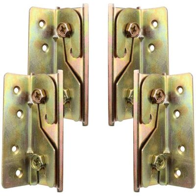 Aougo - Set of 4 sturdy, rust-resistant bed rail mounting brackets without mortise locks and screws Aougo - Set of 4 sturdy, rust-resistant bed rail mounting brackets without mortise locks and screws