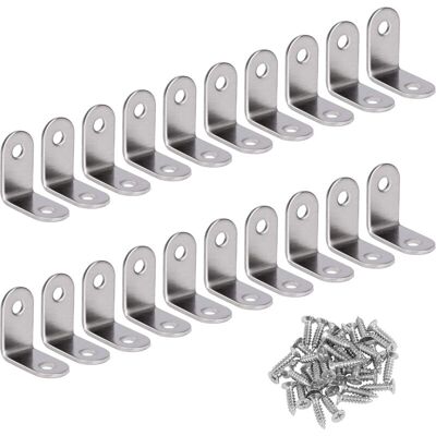 Memkey - Stainless Steel Right Angle Bracket 90 Degree Corner Bracket l Shaped Corner Bracket Fixing Bracket Comes with Screws Silver 20pcs 30x30x16mm Memkey - Stainless Steel Right Angle Bracket 90 Degree Corner Bracket l Shaped Corner Bracket Fixing Bracket Comes with Screws Silver 20pcs 30x30x16mm