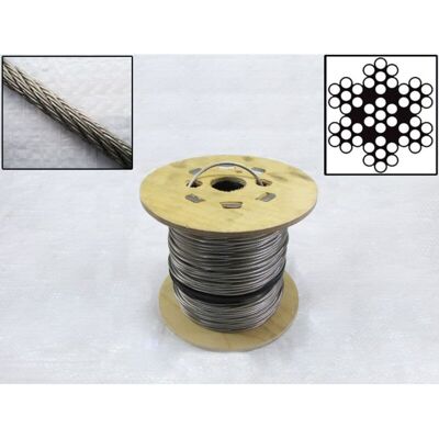 Securefix Direct - Stainless Steel Wire Rope Cable 0.5MM 7x7 (100M Reel 7 x 7 Rigging Marine) Securefix Direct - Stainless Steel Wire Rope Cable 0.5MM 7x7 (100M Reel 7 x 7 Rigging Marine)