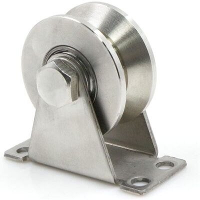 SNQ Steel wheels with V-groove, lifting pulley, steel rope pulleys, stainless steel pulley, V-groove caster, pulley diameter 48mm, weight capacity 150kg SNQ Steel wheels with V-groove, lifting pulley, steel rope pulleys, stainless steel pulley, V-groove caster, pulley diameter 48mm, weight capacity 150kg