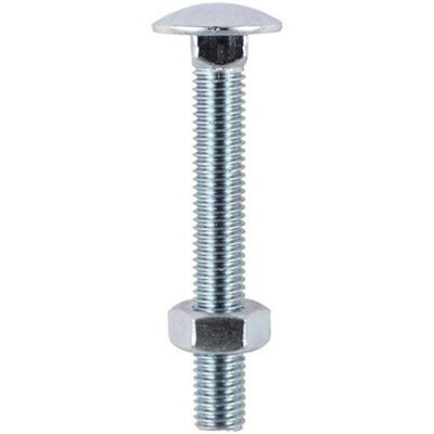 M10 x 75mm Carriage Bolt With Hex Nut - Zinc Qty 50 - Timco M10 x 75mm Carriage Bolt With Hex Nut - Zinc Qty 50 - Timco