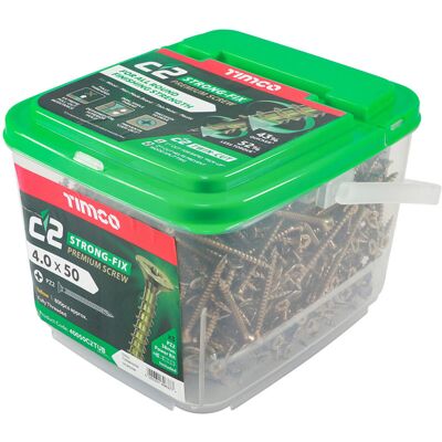 TIMco 40050C2TUB Wood Screw - PZ2 CSK ZYP 4.0 x 50mm - Wood Screw TIMco 40050C2TUB Wood Screw - PZ2 CSK ZYP 4.0 x 50mm - Wood Screw