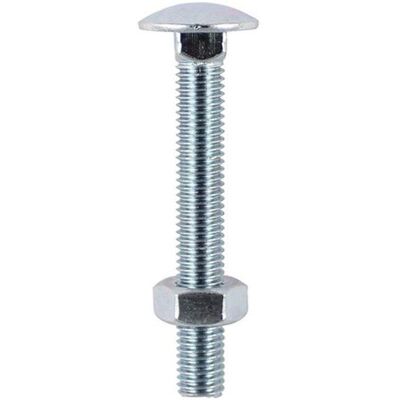 Timco - Carriage Bolts DIN603 & Hex Full Nuts DIN934 Silver - M10 x 30 Timco - Carriage Bolts DIN603 & Hex Full Nuts DIN934 Silver - M10 x 30