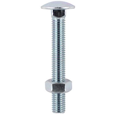 Timco Carriage Bolts DIN603 & Nuts DIN934 M6 x110 - Silver - Fastener Timco Carriage Bolts DIN603 & Nuts DIN934 M6 x110 - Silver - Fastener