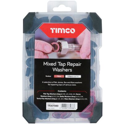Tap Repair Washers Mixed Tray - 159pcs - Timco Tap Repair Washers Mixed Tray - 159pcs - Timco