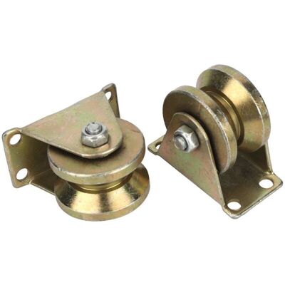 TEHTUY V-groove wheel, heavy-duty rigid caster for tracks, rolling doors, sliding doors, industrial machinery, pack of 2 TEHTUY V-groove wheel, heavy-duty rigid caster for tracks, rolling doors, sliding doors, industrial machinery, pack of 2