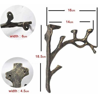 SNQ Vintage Shelf Brackets (2 pieces), Cast Iron, Branch Shape Angle Shelf Brackets, Antique Craft Style, Creative Decorative Triangle Bracket, SNQ Vintage Shelf Brackets (2 pieces), Cast Iron, Branch Shape Angle Shelf Brackets, Antique Craft Style, Creative Decorative Triangle Bracket,