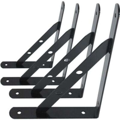 SNQ Wall Shelf Brackets, 4 Pack Shelf Bracket Supports, Heavy Duty 90 Degree Triangular Metal Floating Frame Brackets, Black 13 Treize, SNQ Wall Shelf Brackets, 4 Pack Shelf Bracket Supports, Heavy Duty 90 Degree Triangular Metal Floating Frame Brackets, Black 13 Treize,