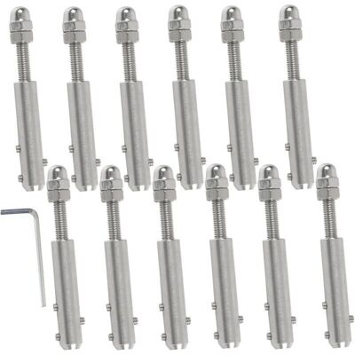 TORMATOR Wire Rope Terminal for 4mm Wire Rope - 12 Pieces and L-Key - Cable Tensioner TORMATOR Wire Rope Terminal for 4mm Wire Rope - 12 Pieces and L-Key - Cable Tensioner