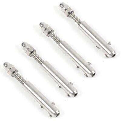 BASETBL Wire Rope Terminal, Screw Terminal for 4mm Wire Rope - 12 Pieces, Stainless Steel Wire Rope Tensioner for Guying Fixing BASETBL Wire Rope Terminal, Screw Terminal for 4mm Wire Rope - 12 Pieces, Stainless Steel Wire Rope Tensioner for Guying Fixing
