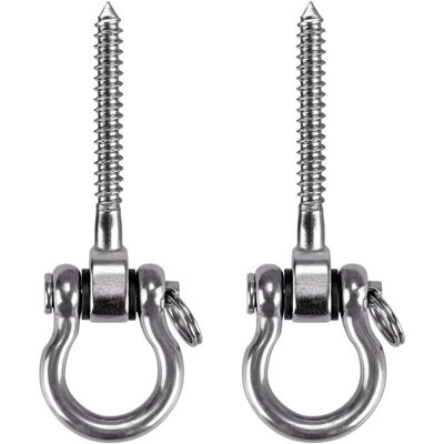 Odipie - x Screw Hooks, Heavy-Duty 180° Ceiling Hook Made of 304 Stainless Steel for Indoor/Outdoor Playground, Yoga, Hammock, Rope, Swing, Hanging Odipie - x Screw Hooks, Heavy-Duty 180° Ceiling Hook Made of 304 Stainless Steel for Indoor/Outdoor Playground, Yoga, Hammock, Rope, Swing, Hanging