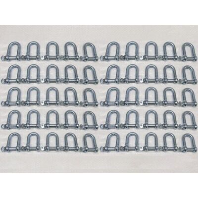 SECUREFIX DIRECT Dee Shackle Screw Pin Galvanised 25MM X50 (Commercial Chain Connector Caravan Tether) SECUREFIX DIRECT Dee Shackle Screw Pin Galvanised 25MM X50 (Commercial Chain Connector Caravan Tether)