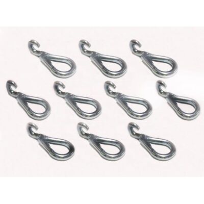 Securefix Direct - X10 5' Zinc Plated Spring Snap Hooks To Crue - Chain Grip Fixing Clip Securefix Direct - X10 5' Zinc Plated Spring Snap Hooks To Crue - Chain Grip Fixing Clip