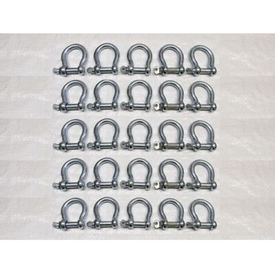 Securefix Direct - x25 8MM Galvanised Commercial Bow Shackles - Chain Connector Caravan Tether Securefix Direct - x25 8MM Galvanised Commercial Bow Shackles - Chain Connector Caravan Tether