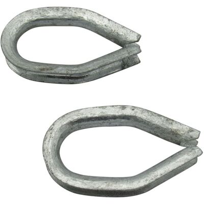 Securefix Direct - X2 16MM Galvanised Reeving Thimble - Eyelet Wire Rope Galvanised Finish Securefix Direct - X2 16MM Galvanised Reeving Thimble - Eyelet Wire Rope Galvanised Finish