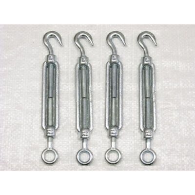 Securefix Direct - x4 M10 Galvanised Forged Straining Screw Hook And Eye - Caravan Turnbuckle Open Body Securefix Direct - x4 M10 Galvanised Forged Straining Screw Hook And Eye - Caravan Turnbuckle Open Body