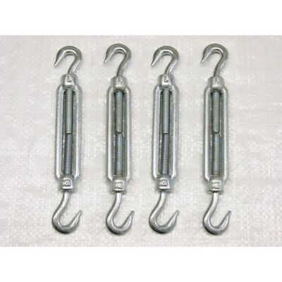 Securefix Direct - x4 M22 Galvanised Forged Straining Screw Hook And Hook - Caravan Turnbuckle Open Body Securefix Direct - x4 M22 Galvanised Forged Straining Screw Hook And Hook - Caravan Turnbuckle Open Body
