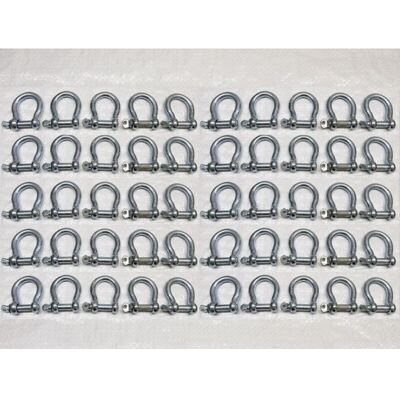 SECUREFIX DIRECT x50 5MM Galvanised Commercial Bow Shackles - Chain Connector Caravan Tether SECUREFIX DIRECT x50 5MM Galvanised Commercial Bow Shackles - Chain Connector Caravan Tether