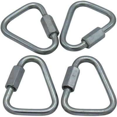 Securefix Direct - X4 12MM Zinc Plated Delta Shape Quick Links - Maillon Triangle Webbing Triangular Securefix Direct - X4 12MM Zinc Plated Delta Shape Quick Links - Maillon Triangle Webbing Triangular