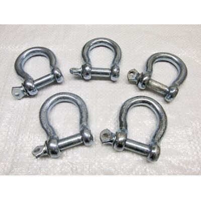 SECUREFIX DIRECT Bow Shackle Screw Pin Galvanised 20MM X5 (Commercial Chain Connector Caravan Tether) SECUREFIX DIRECT Bow Shackle Screw Pin Galvanised 20MM X5 (Commercial Chain Connector Caravan Tether)