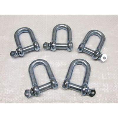 Securefix Direct - x5 20MM Galvanised Commercial Dee Shackles - Chain Connector Caravan Tether Securefix Direct - x5 20MM Galvanised Commercial Dee Shackles - Chain Connector Caravan Tether