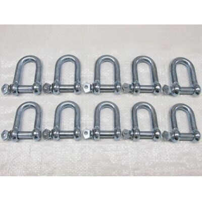 Securefix Direct - x10 16MM Galvanised Commercial Dee Shackles - Chain Connector Caravan Tether Securefix Direct - x10 16MM Galvanised Commercial Dee Shackles - Chain Connector Caravan Tether