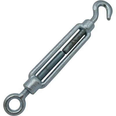 Securefix Direct - x1 M20 Galvanised Forged Straining Screw Hook And Eye - Caravan Turnbuckle Open Body Securefix Direct - x1 M20 Galvanised Forged Straining Screw Hook And Eye - Caravan Turnbuckle Open Body