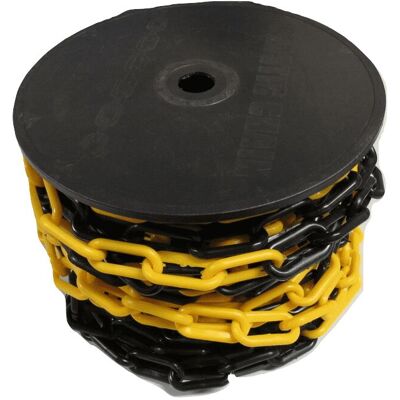 Securefix Direct - Yellow Black Plastic Chain Links 8MM x 25M (Garden Decorative Safety Barrier) Securefix Direct - Yellow Black Plastic Chain Links 8MM x 25M (Garden Decorative Safety Barrier)