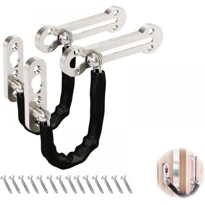 2 pieces stainless steel chain lock with anti-theft device for doors, hotel apartments - Ymyny 2 pieces stainless steel chain lock with anti-theft device for doors, hotel apartments - Ymyny