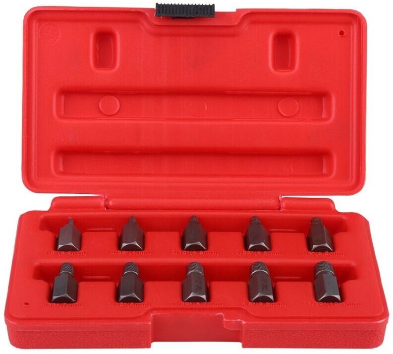 BEIJIYI 10 Pieces 3.2-10.3mm Multi-Slot Hex Head Screw Extractor Set for Removing Rust Damaged Screws