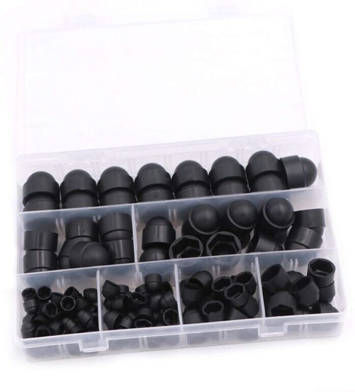 Ikodm - 145 Pieces Screw Nut Covers, Dome Nut Kit Dome Protection Caps Bolt Nut Cover 6 Sizes M4 M5 M6 M8 M10 M12 with Box for Machinery, Furniture