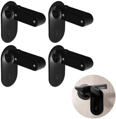 Csparkv - 4 Pack Child Safety Door Locks, Baby Proofing Locks, Secure Grip, Safe for Kids and Pets, for Home Security, Black