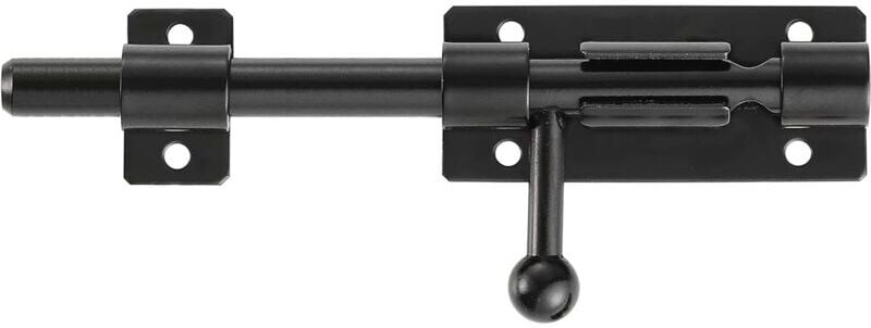 GOTRAYS Heavy Duty Sliding Bolt Security Door Lock with Padlock Hole, 304 Stainless Steel Matte Black, Length 6 inch 160mm, Diameter 14mm. (8 inch (200mm)-8