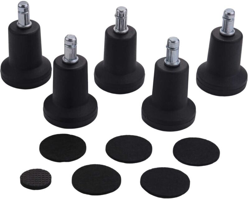 Tlily - High Profile Bell Glides Replacement for Office Chair Without Wheels & Bar Stool, Fixed Stationary Caster Glide, 5-Pack