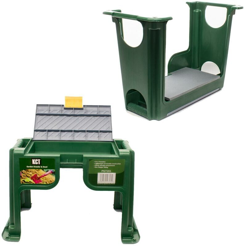 KCT - Garden Kneeler Seat Stool Storage Compartment Portable Gardening Knee Pad