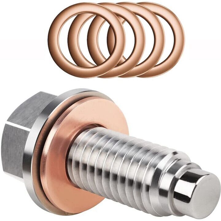 TLILY Magnetic Oil Drain Plug M14X1.5 - Neodymium Magnet Stainless Steel Bolt with 5Coopers Washer Heavy Duty