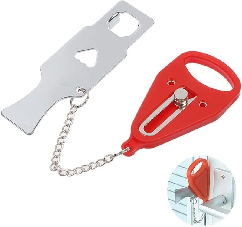 ZVD - Portable Door Lock, Lock Hotel Travel Locker Door Home Security for Extra Security and Privacy, Perfect for Home, Hotel, School, Apartment