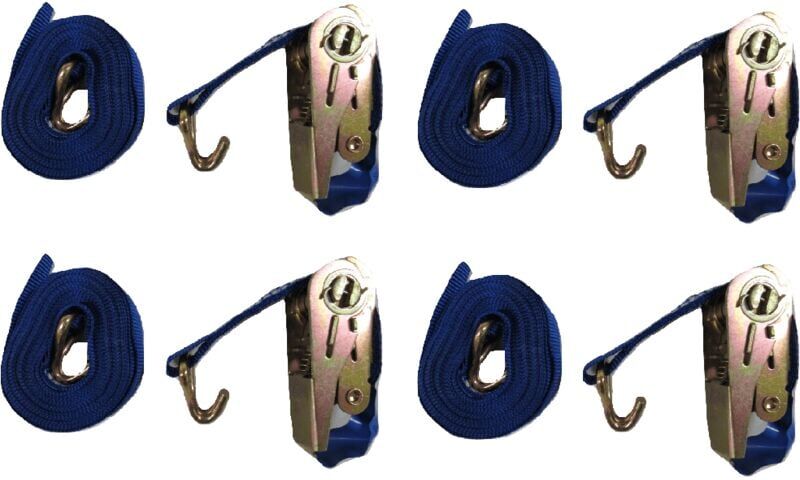 Securefix Direct - Ratchet Tie Down Straps 25MM 0.8T 5M X4 (Heavy Duty Cargo Lashing Ton Claw j Hook)